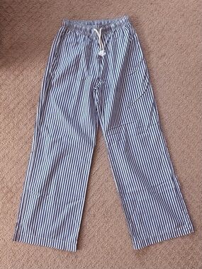 Perfect White Tee Women’s French Blue & White Striped 100% Cotton Pants